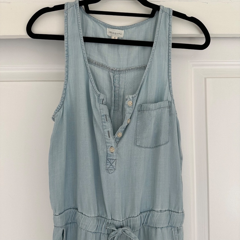 Thread & Supply Lightweight Chambray Jumpsuit - image 2
